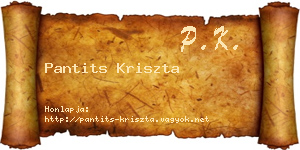 Pantits Kriszta névjegykártya